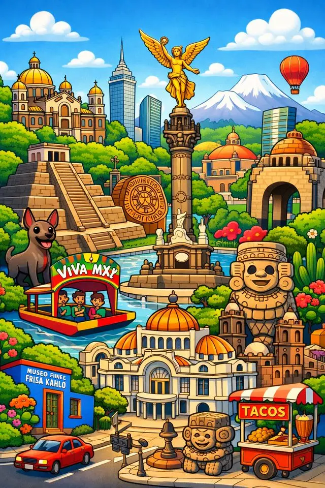 Mexico City illustration — Estadio Azteca
