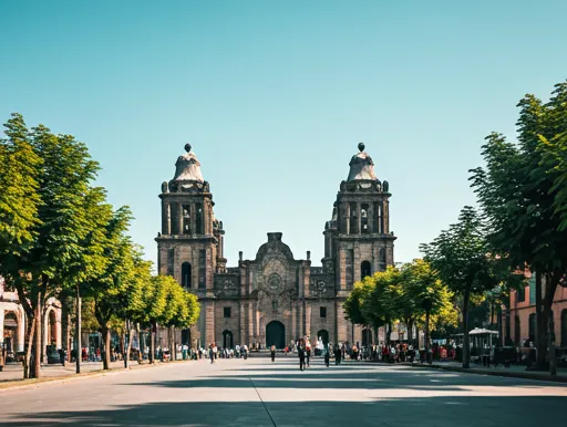 Mexico City skyline with the Palacio de Bellas Artes
